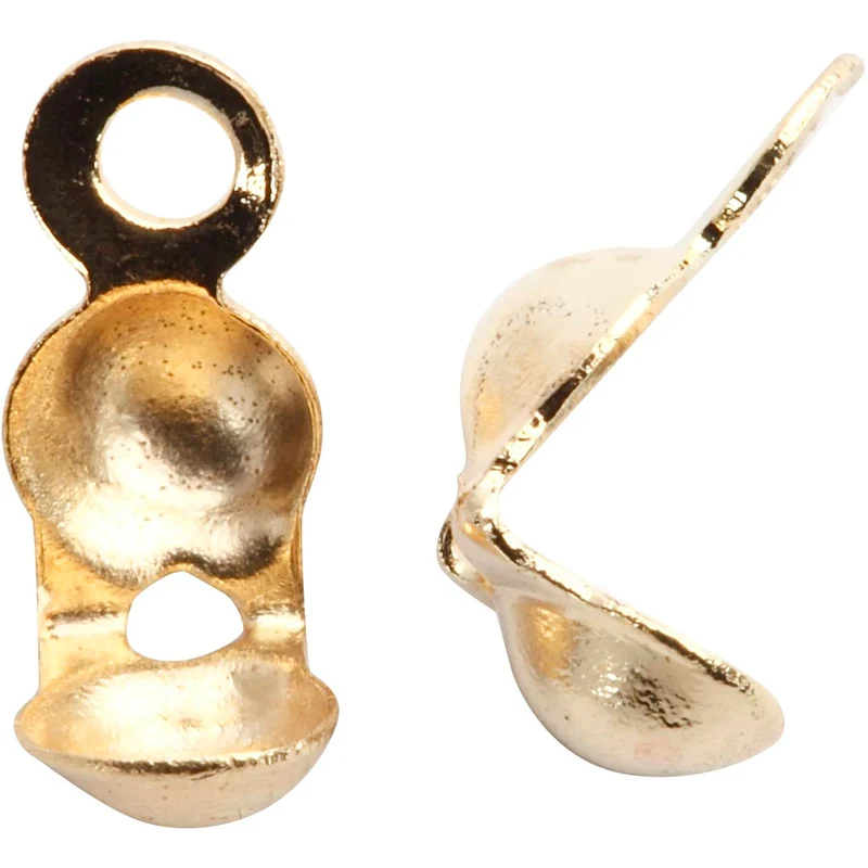 Knuttäckare med ögla, L: 8 mm, Dia. 3 mm, förgylld, 100st./ 1 förp. [HOB-60172]