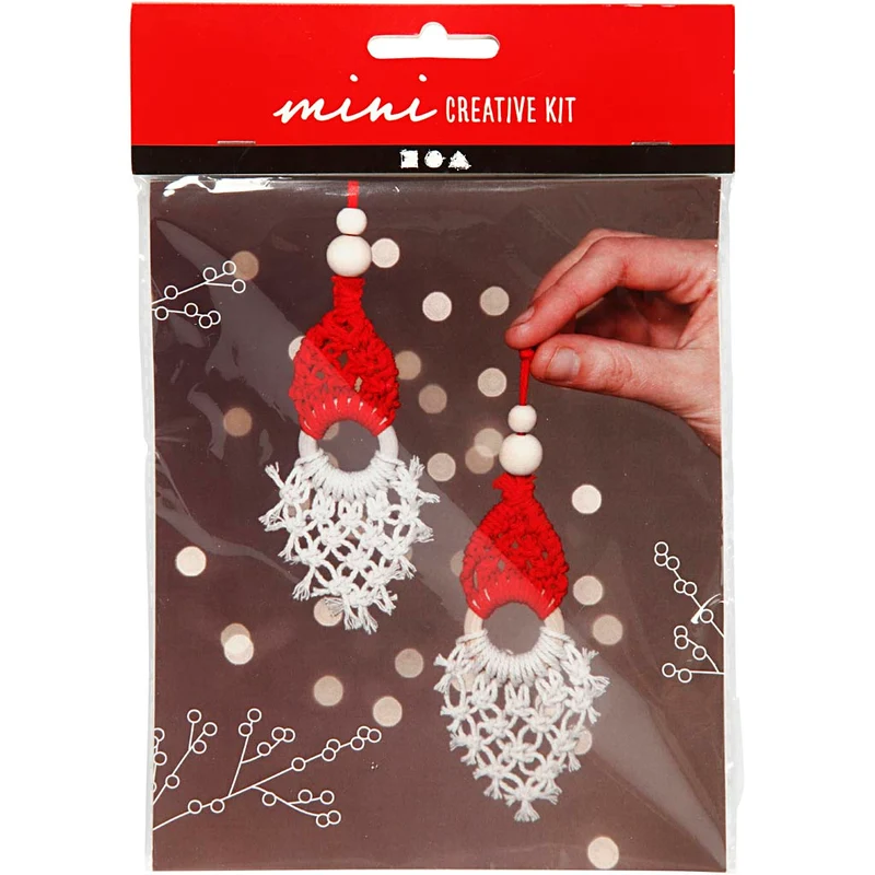 Mini DIY Kit, makramé nisse, H: 14 cm, 1 förp. [HOB-977410]