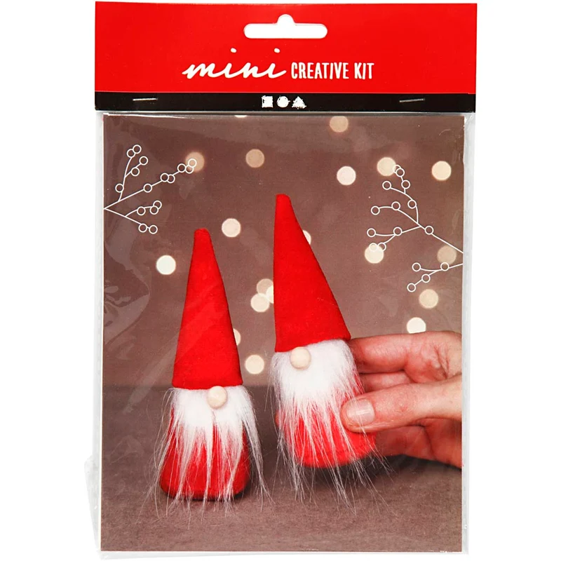 Mini DIY Kit, tomtenissar, H: 12 cm, röd, 1 förp. [HOB-977401]
