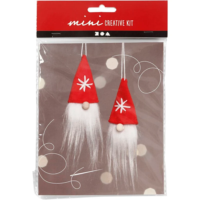 Mini DIY Kit, hängande tomtenissar, H: 11 cm, 1 förp. [HOB-977400]
