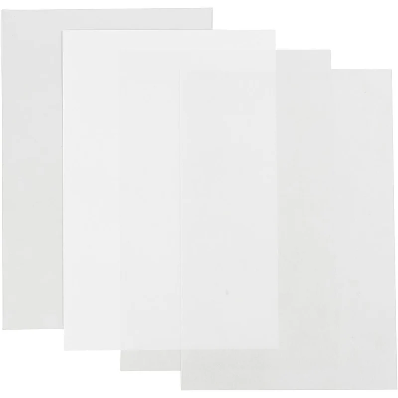 Krympplastark, ark 20x30 cm, tjocklek 0,3 mm, blank transparent, matt transparenta, mattvit, 4 ark/ 1 förp. [HOB-790999]
