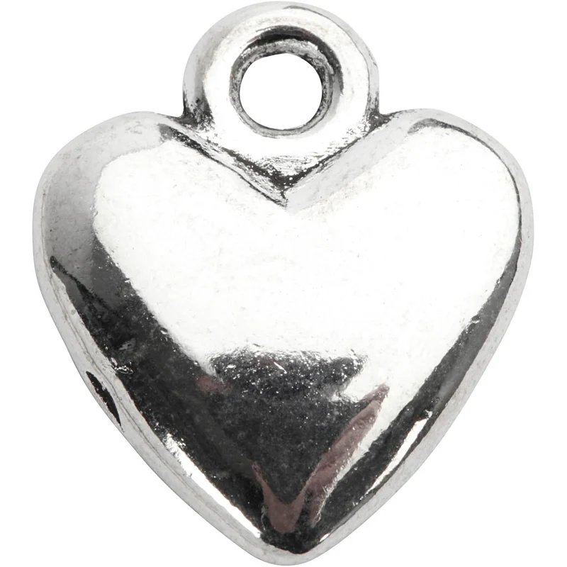 Hjärtan, stl. 13x15 mm, försilvrad, 10 st./ 1 förp. [HOB-61069]