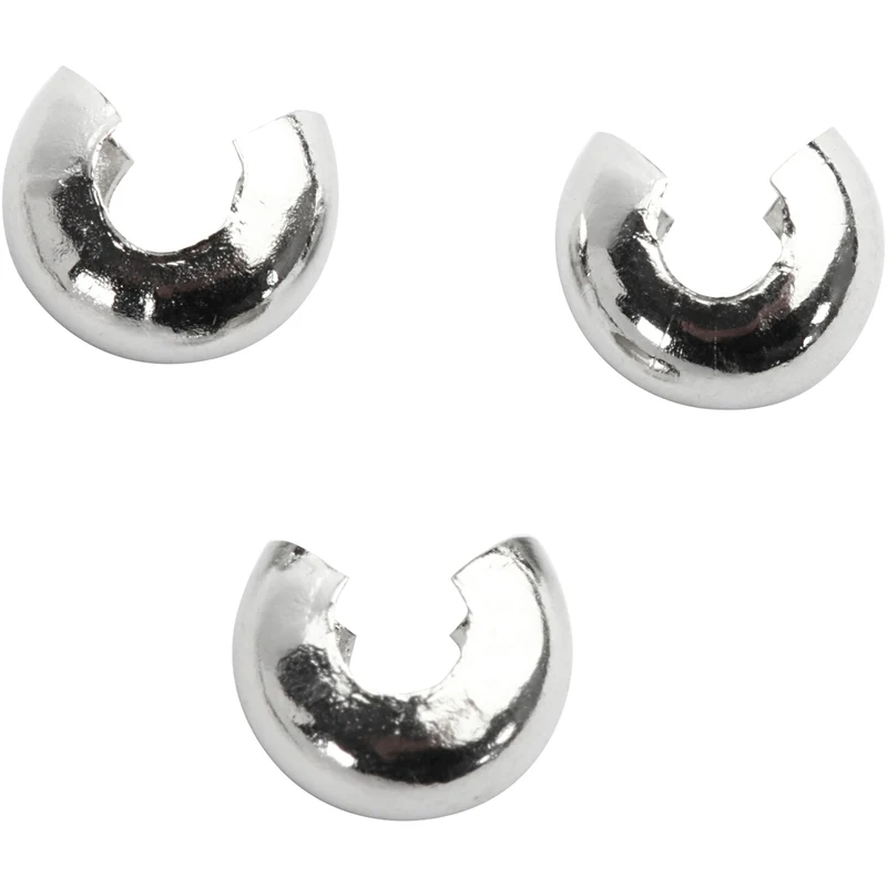 Knuttäckare till elastik, Dia. 5 mm, försilvrad, 50 st./ 1 förp. [HOB-610610]