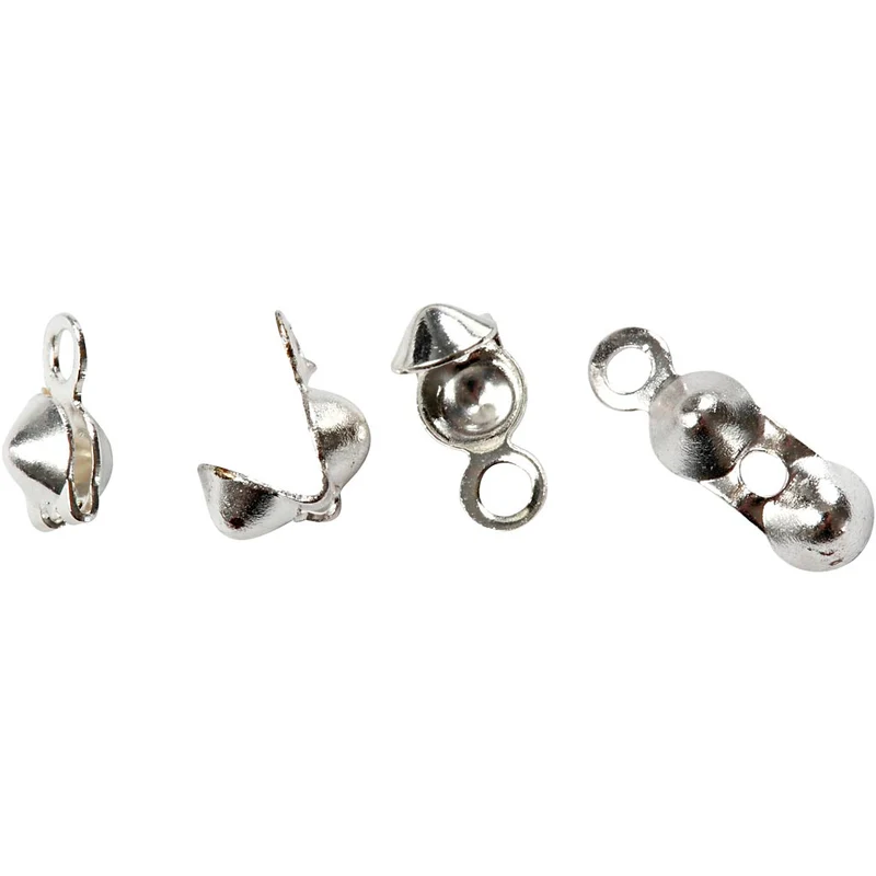 Knuttäckare med ögla, L: 8 mm, Dia. 3 mm, försilvrad, 100 st./ 1 förp. [HOB-60170]