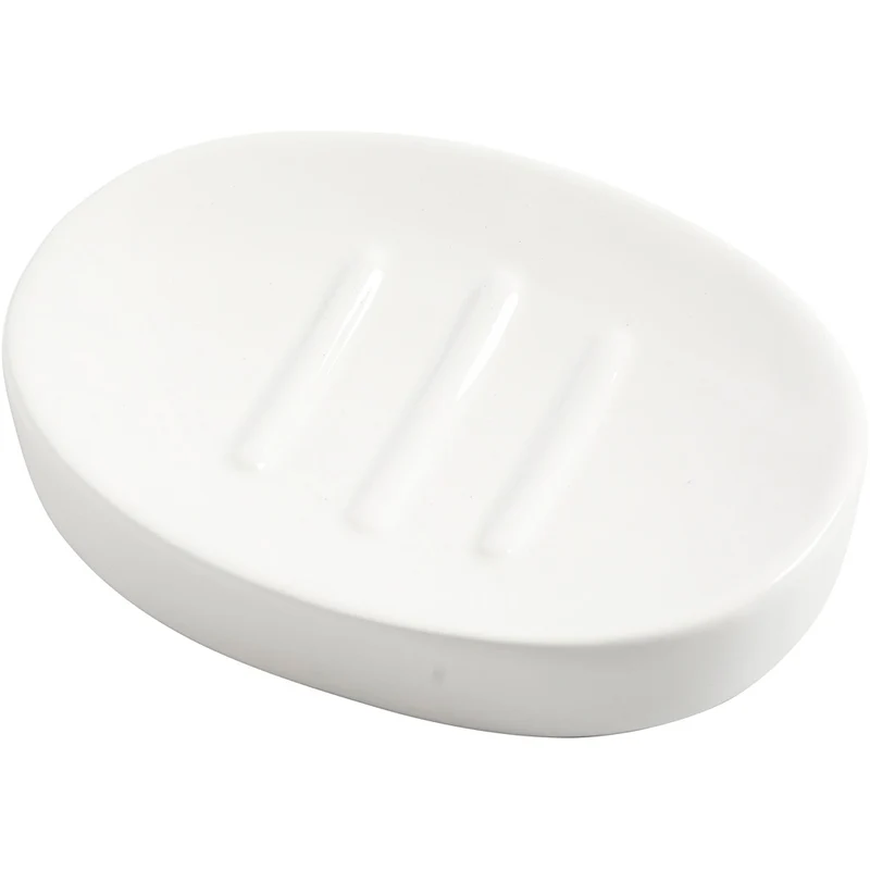 Tvålkopp, H: 2,5 cm, L: 13,5 cm, B: 10 cm, vit, 1 st. [HOB-558660]