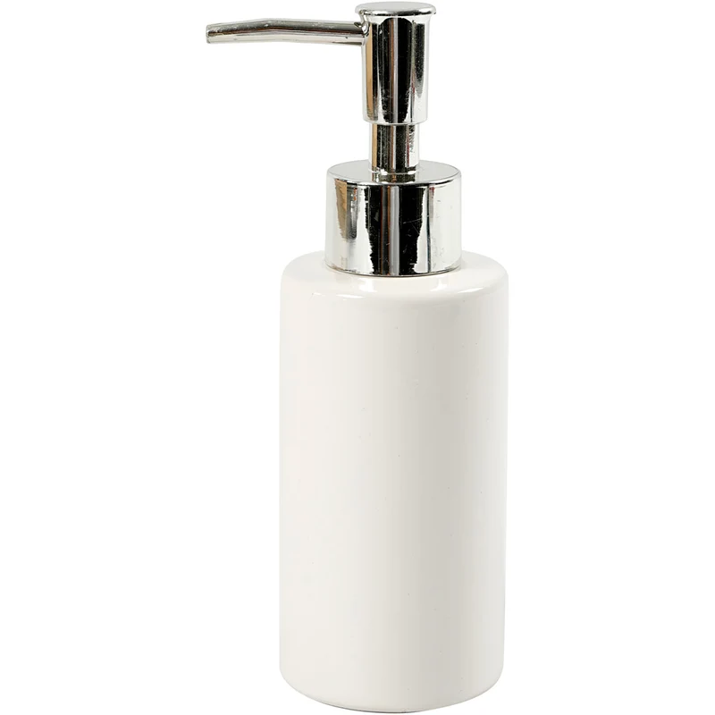 Tvålpump, H: 16,5 cm, Dia. 5,5 cm, 150 ml, vit, 1 st. [HOB-558650]