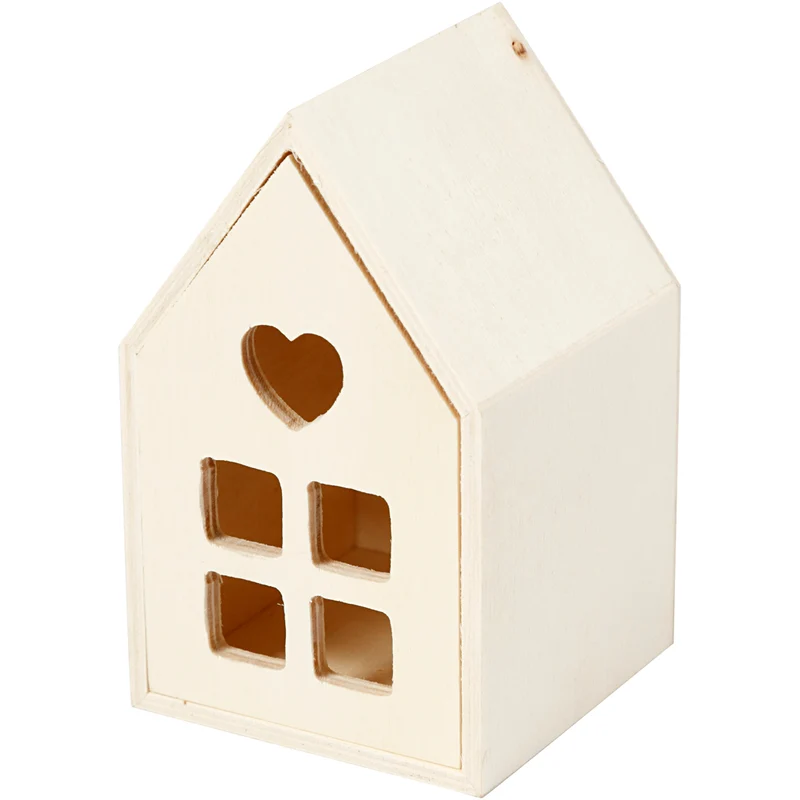 Hus med låda, H: 10,8 cm, D: 6,8 cm, B: 6,8 cm, 1 st. [HOB-54441]