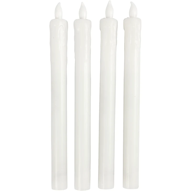LED Stearinljus, H: 24,5 cm, Dia. 20 mm, 4 st./ 1 förp. [HOB-52365]