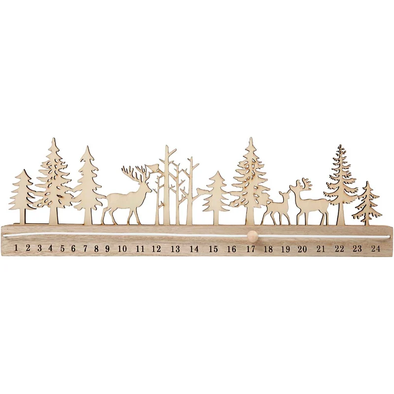 Julkalender, nedräkning, H: 12 cm, L: 40 cm, B: 3,6 cm, 1 st. [HOB-54471]