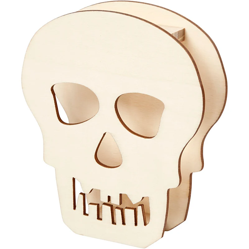 Halloweenfigur, Döskalle, H: 13,5 cm, D: 3 cm, B: 11,5 cm, 1 st. [HOB-54415]