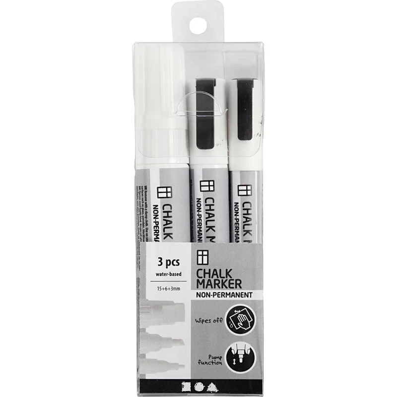 Krittuschpennor, spets 3+6+15 mm, vit, 3 st./ 1 förp. [HOB-37388]
