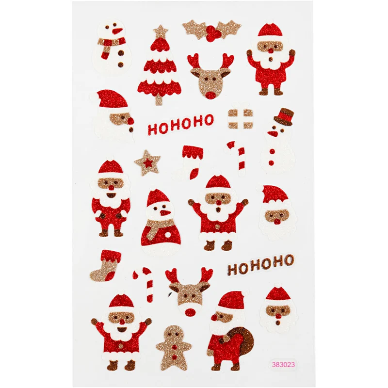 Glitterstickers, jultomte, ark 10x16 cm, 1 ark [HOB-280013]