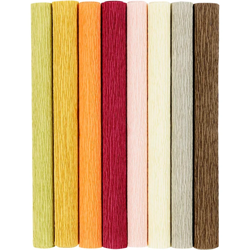 Kräppapper, ark 25x60 cm, Stretchbarhet: 180%, 105 g, dova färger, 8 ark/ 1 förp. [HOB-209002]