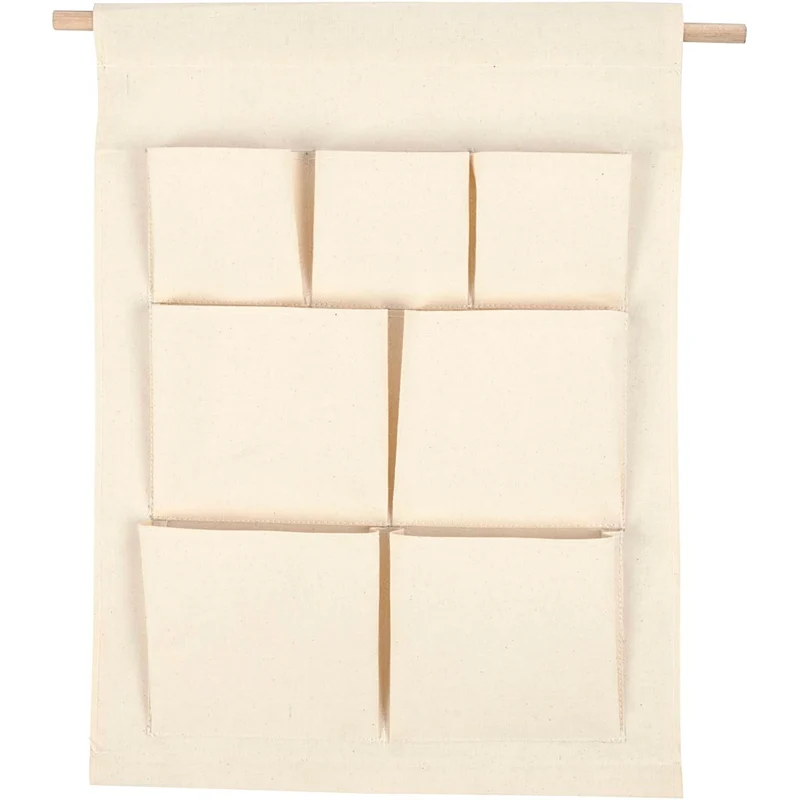 Upphänge med fickor, H: 46 cm, B: 34 cm, ljusnatur, 1 st. [HOB-49737]