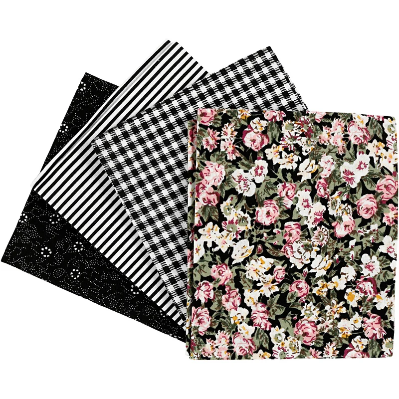 Patchworktyg, stl. 45x55 cm, 100 g, svart, 4 st./ 1 bunt [HOB-441834]