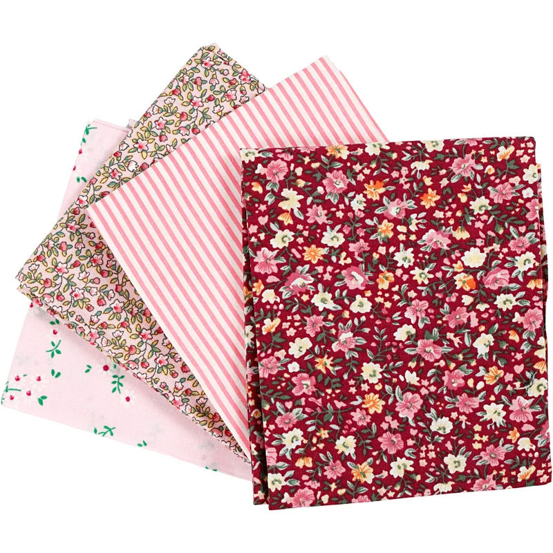 Patchworktyg, stl. 45x55 cm, 100 g, rosa, 4 st./ 1 bunt [HOB-441832]
