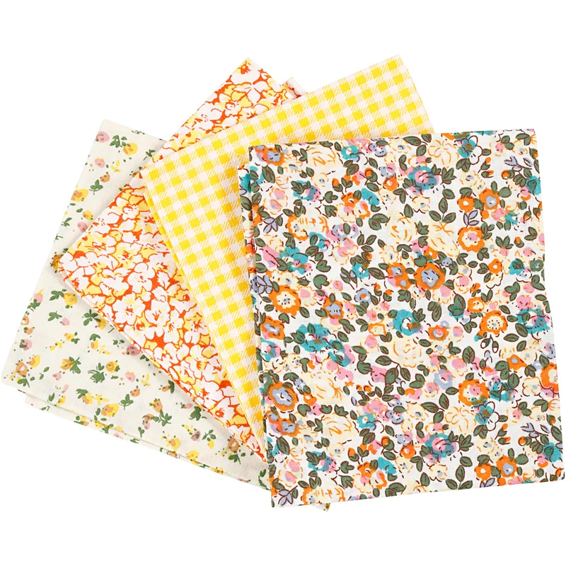 Patchworktyg, stl. 45x55 cm, 100 g, gul, 4 st./ 1 bunt [HOB-441830]