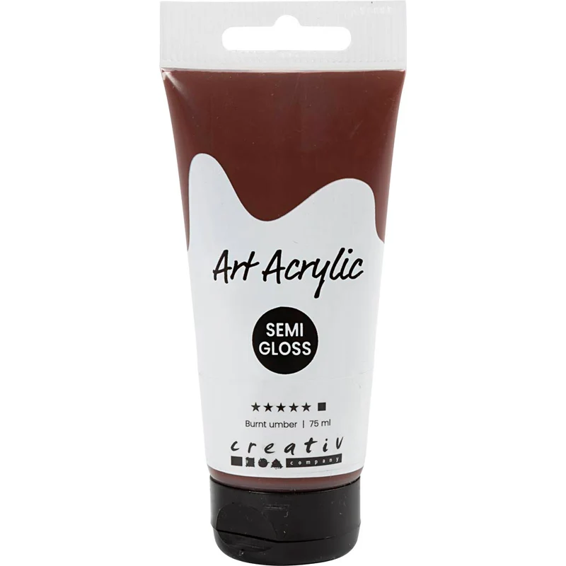 Akrylfärg, halvblank, täckande, burnt umber, 75 ml/ 1 flaska [HOB-35156]