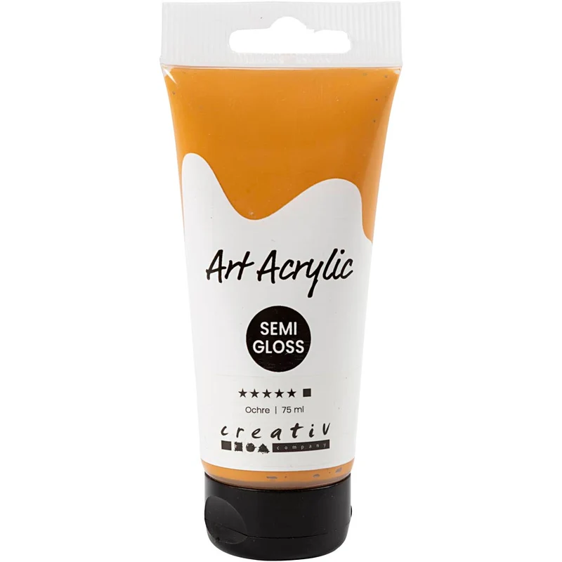 Akrylfärg, halvblank, täckande, ockra, 75 ml/ 1 flaska [HOB-35154]