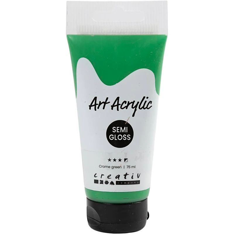 Akrylfärg, halvblank, semi opaque, crome green, 75 ml/ 1 flaska [HOB-35152]