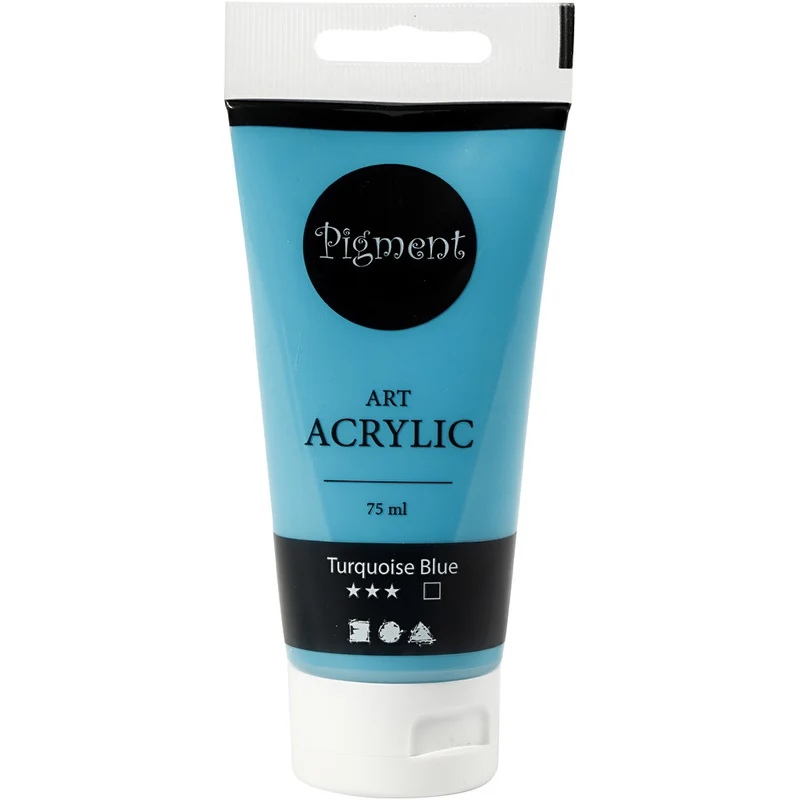 Akrylfärg, halvblank, täckande, turquoise blue, 75 ml/ 1 flaska [HOB-35151]