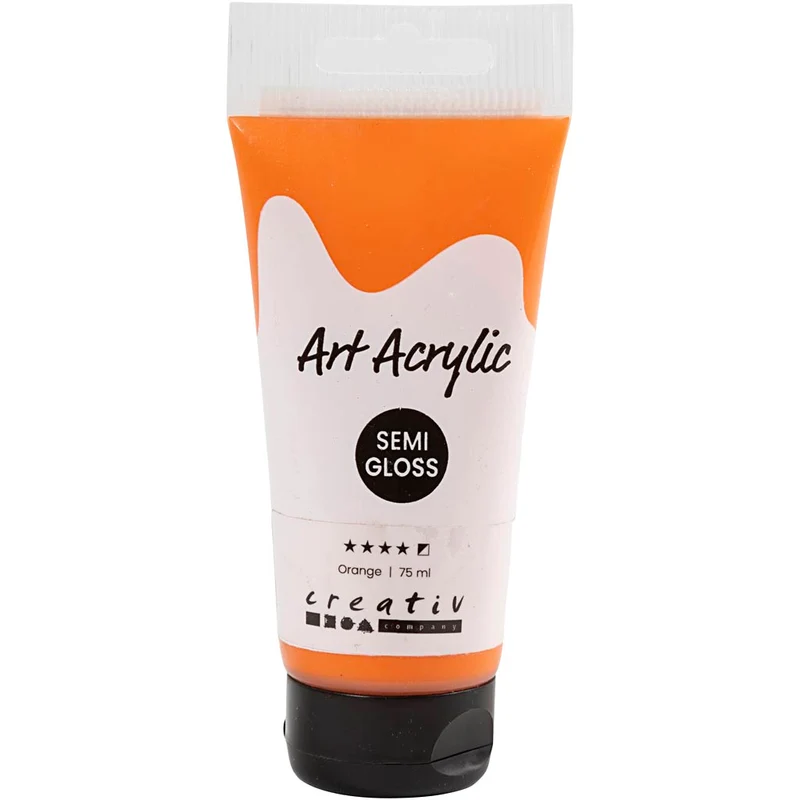 Akrylfärg, halvblank, semi opaque, orange, 75 ml/ 1 flaska [HOB-35144]