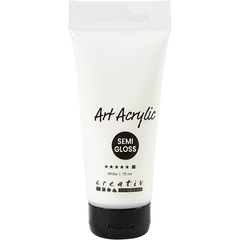 Akrylfärg, halvblank, täckande, vit, 75 ml/ 1 flaska [HOB-35141]