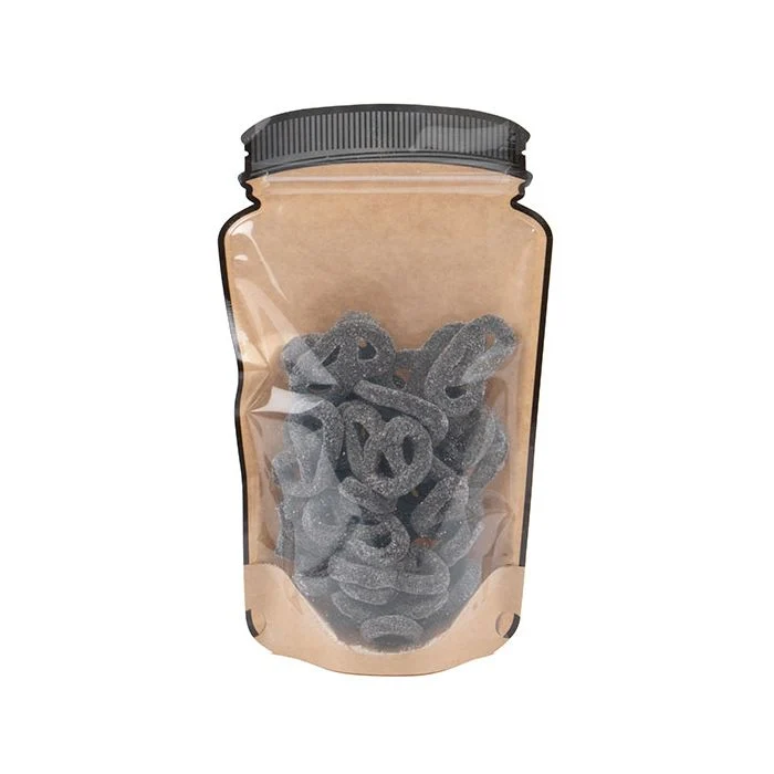Mason Jar Zipper Pouch Kraft w/ Klart Front 15,2x7,9x25,4cm (100 st) [SP7KCZ]