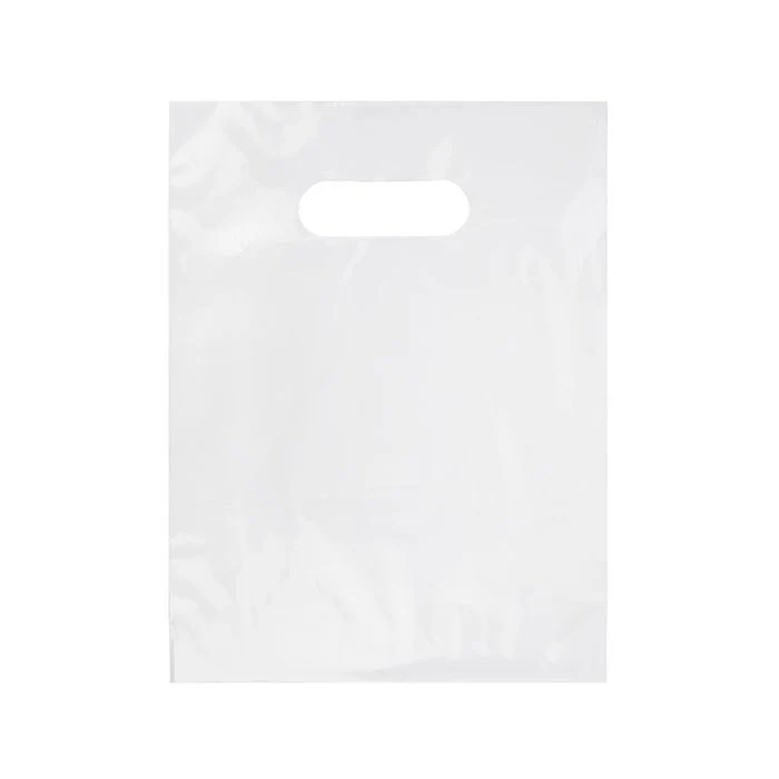 Väska med handtag Vit 2,25 Mil, 20% återvunnet innehåll 22,9x30,5cm (100 st) [H912WT1R]