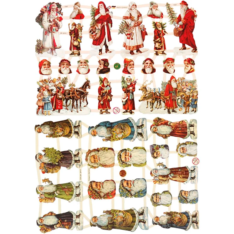 Bokmärken, Jultomten, ark 16,5x23,5 cm, 2 ark/ 1 förp. [HOB-19366]