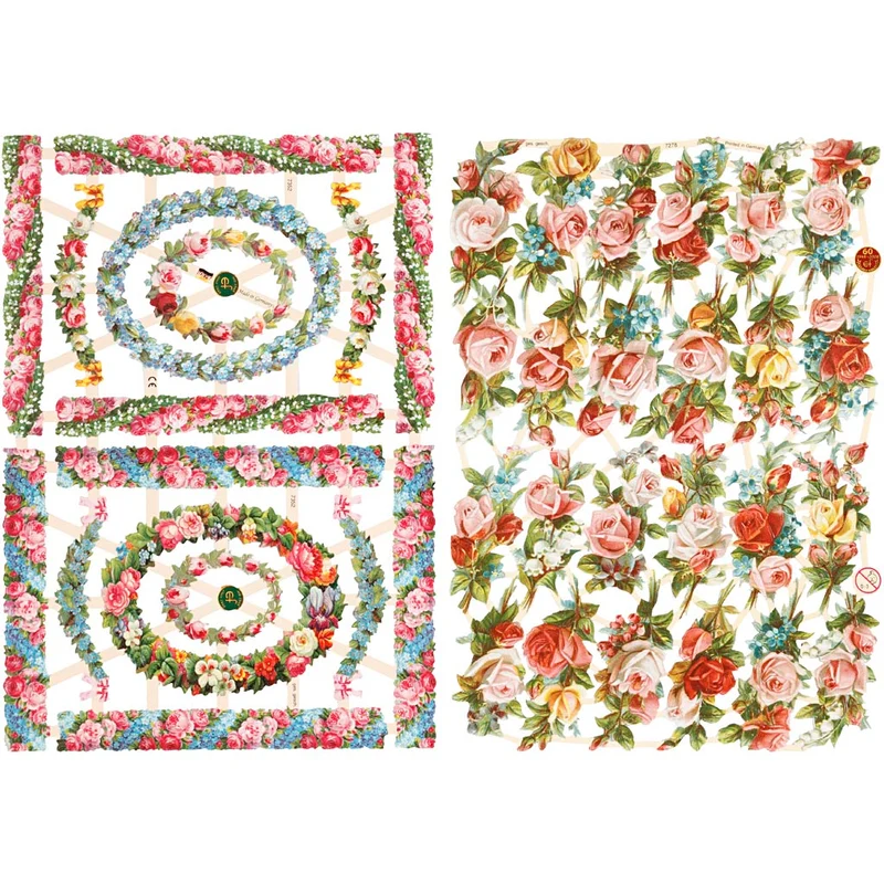 Bokmärken, småblommor, ark 16,5x23,5 cm, 2 ark/ 1 förp. [HOB-19359]