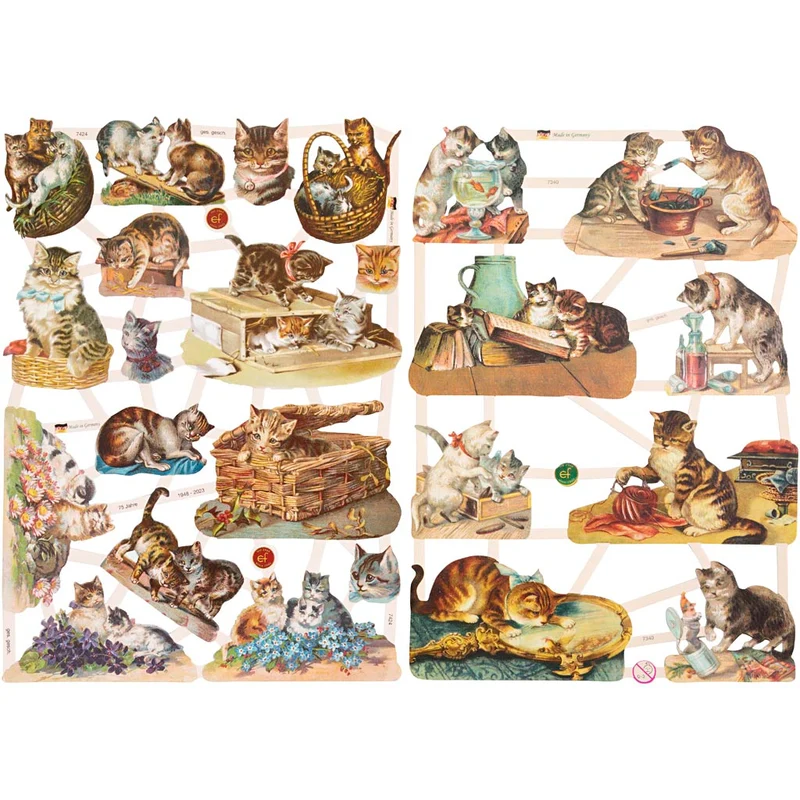 Bokmärken, katter, ark 16,5x23,5 cm, 2 ark/ 1 förp. [HOB-19357]