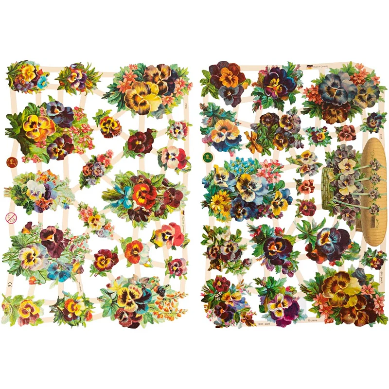 Bokmärken, blommor, ark 16,5x23,5 cm, 2 ark/ 1 förp. [HOB-19355]