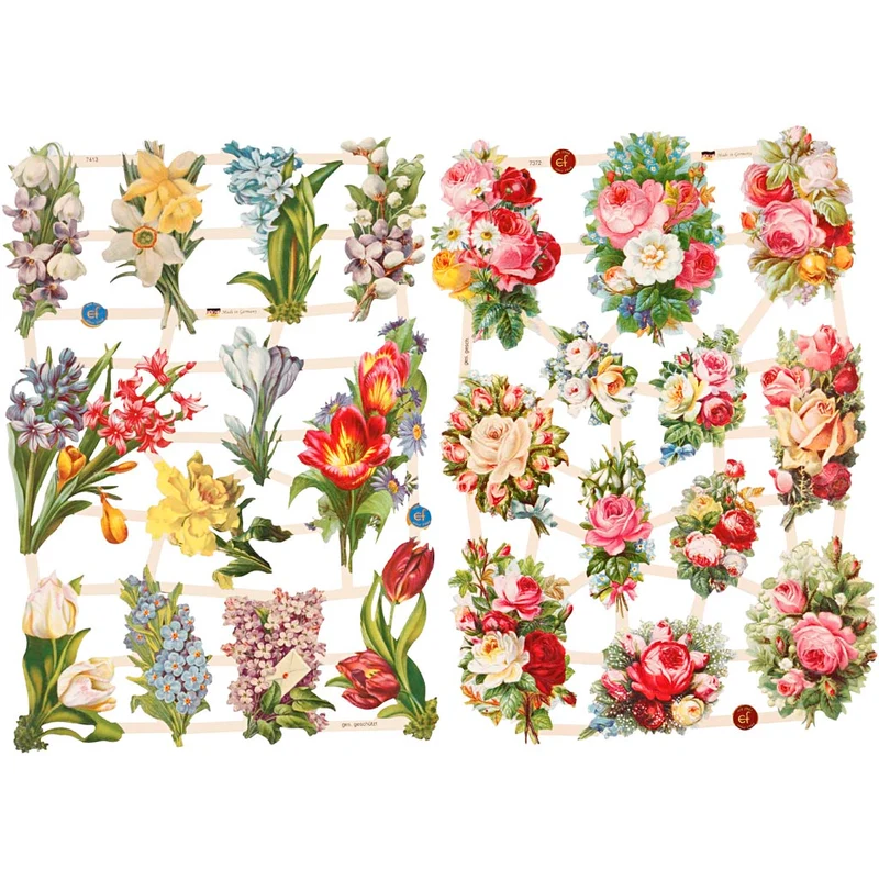 Bokmärken, vårblommor, ark 16,5x23,5 cm, 2 ark/ 1 förp. [HOB-19354]
