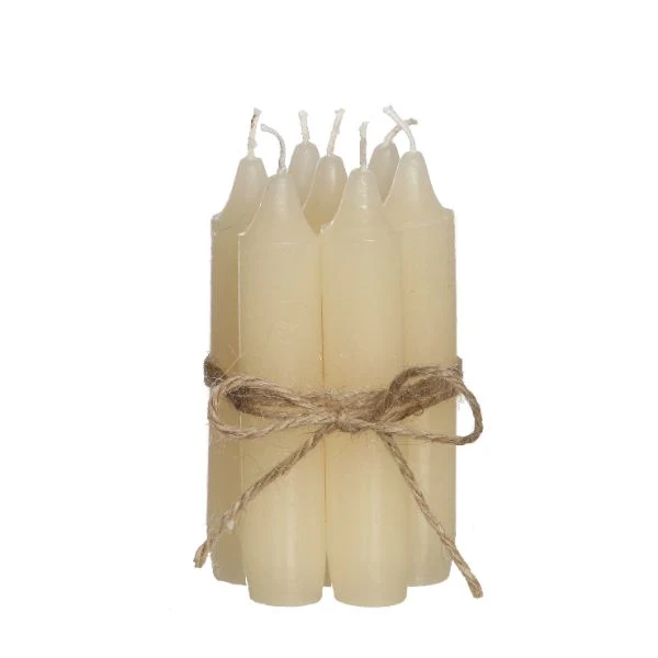 Ljus konisk Cream 11cm hög (uppsättning av 7 st) [IFS-32163]