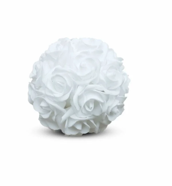 Deco Rose Ball Ø15cm vit skum (1 st) [IFS-31212]