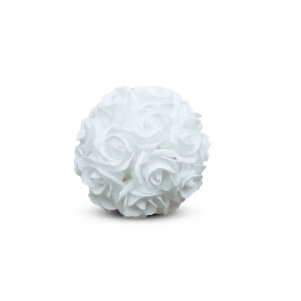 Deco Rose Ball Ø10cm vit skum (1 st) [IFS-31210]