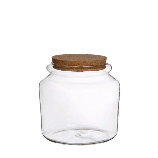 Glasburk med kork Ø15cm och 14 cm hög (1 st) [IFS-29451]