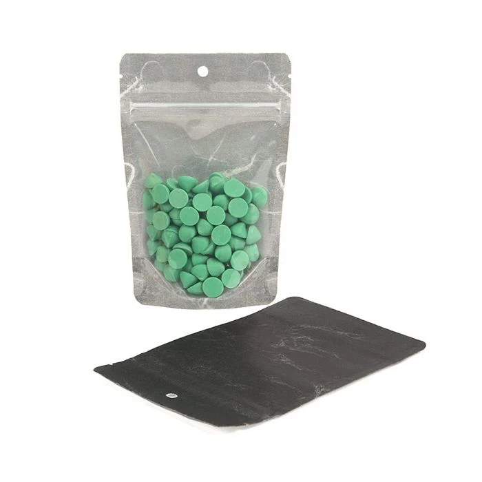Stå upp påsar Transparent/Svart 10,2x6x15,2cm Med hängande hål (100 st) [ZBGR2BCH]