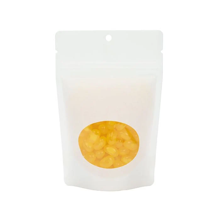 Stå upp påsar Vit kraft med ovalt fönster 10,2x6x15,2cm med upphängningshål (100 st) [ZBGO2WKH]