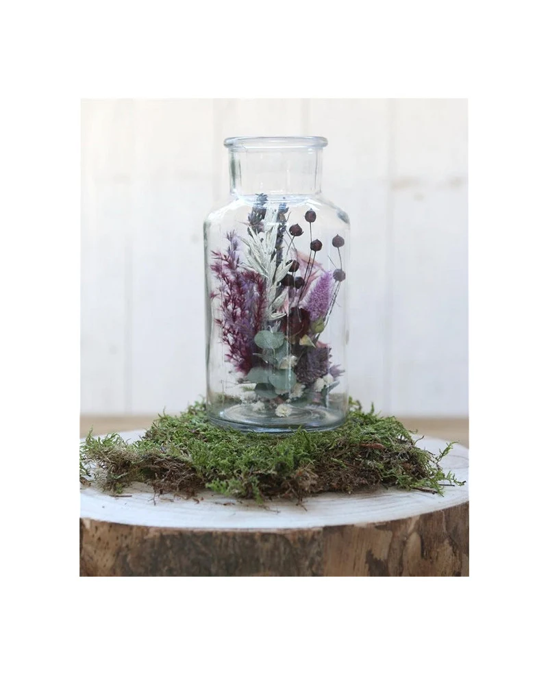 Medicinflaska av glas 20cm hög Ø 10cm (bricka med 6 st) [IFS-129198]