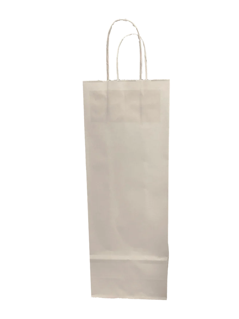 Väskor för flaskor Vit 14x8x39cm Kraft 110 g/m (50 st) [PAWF1439W]