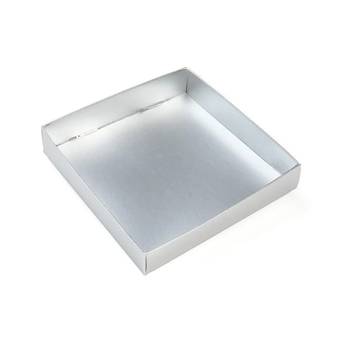 Silver Kraft presentaskar botten 13x2.5x13.3cm (25 st) [MS357]