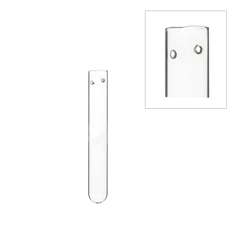 Glasprovrör 1,5 cm i diameter 15 cm högt, med 2 hål (set med 12 st) [IFS-29112]