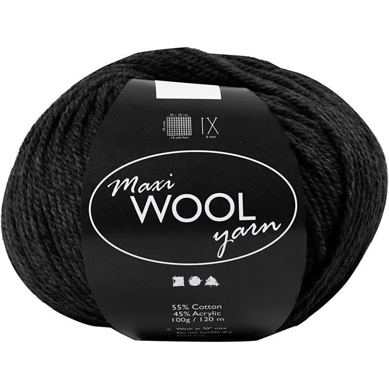 Ullgarn, L: 125 M, svart, 100 g/ 1 nystan [HOB-447420]