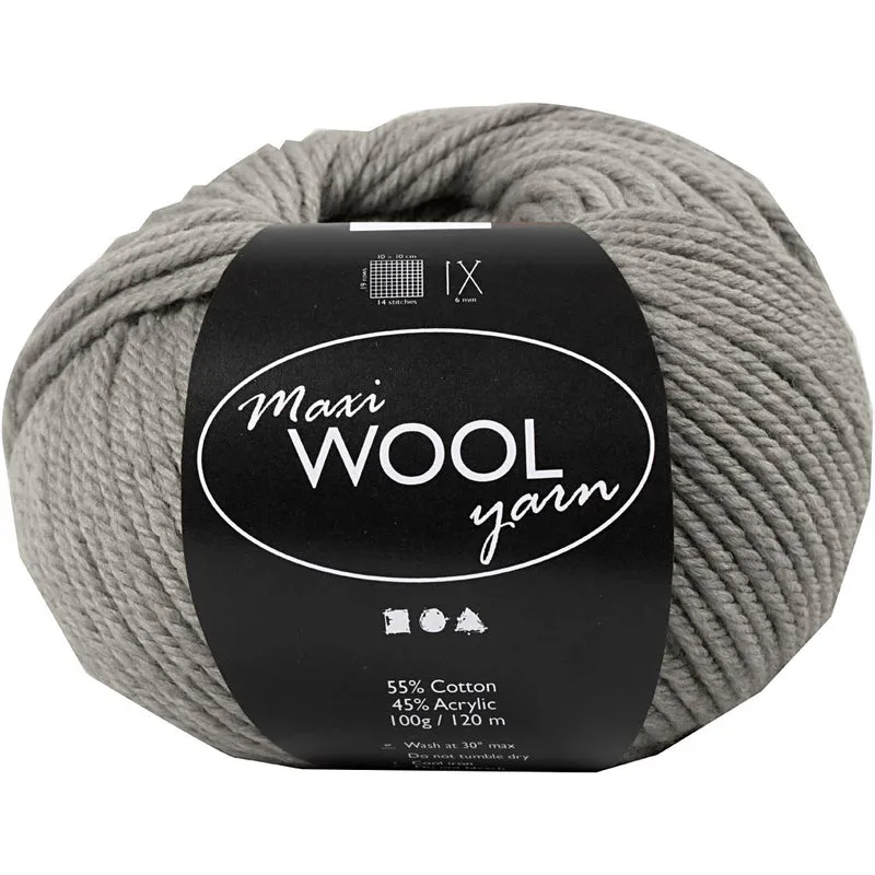 Ullgarn, L: 125 M, gråmelerad, 100 g/ 1 nystan [HOB-447418]