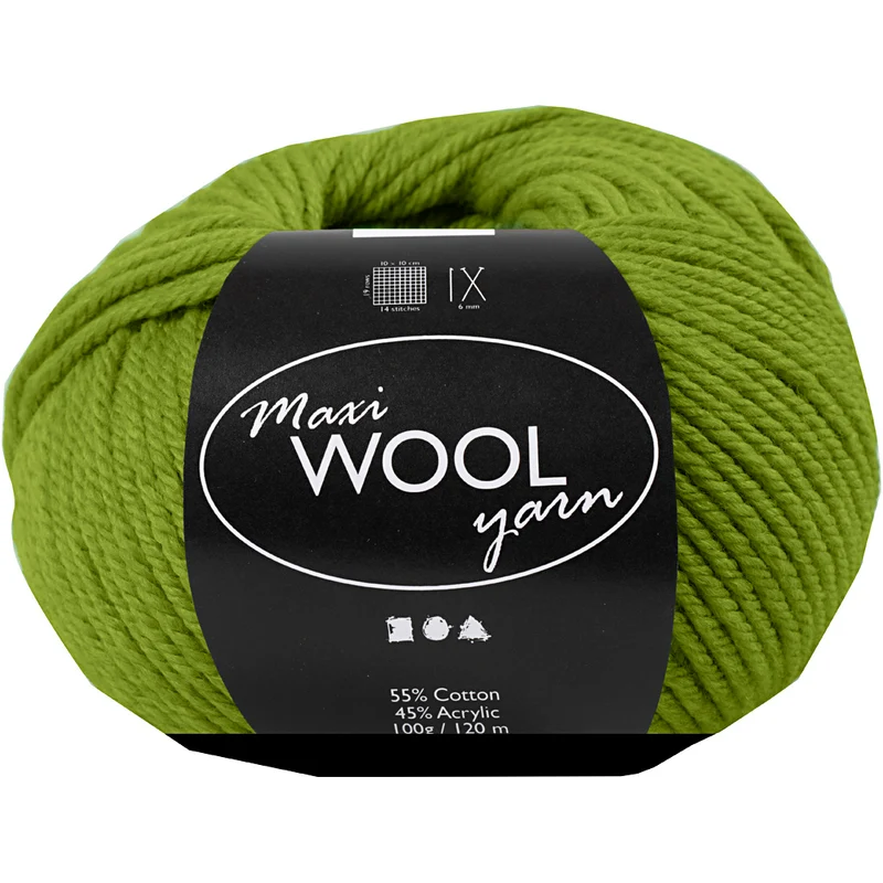 Ullgarn, L: 125 M, olivgrön, 100 g/ 1 nystan [HOB-447413]
