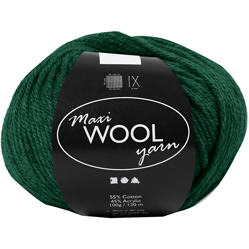 Ullgarn, L: 125 M, grön, 100 g/ 1 nystan [HOB-447412]