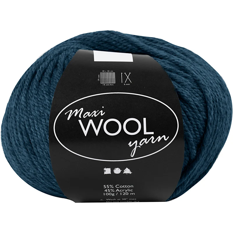 Ullgarn, L: 125 M, blå, 100 g/ 1 nystan [HOB-447410]
