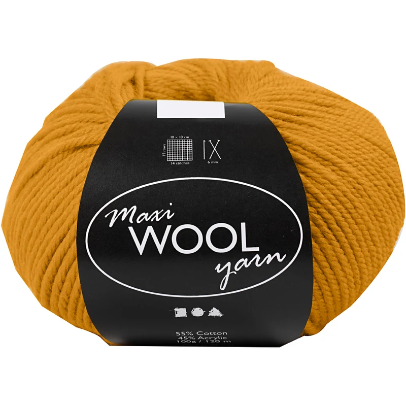 Ullgarn, L: 125 M, mörkgul, 100 g/ 1 nystan [HOB-447403]